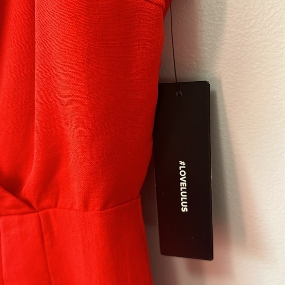 "NWT" Lulus‎ All About Love Red Sleeveless Surplice Romper- Women's Size XS - Picture 7 of 12